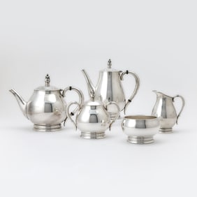 International Silver Co. Sterling Silver “Royal Danish” Pattern Tea and Coffee Service