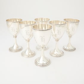 Set of Six International Silver Co. Sterling Silver Goblets