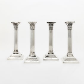 Set of Four Gorham Sterling Silver Candlesticks
