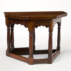 Charles II Carved Oak Gate-Leg Table
