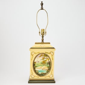 Continental Painted Wood Table Lamp