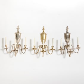 Group of Three George III Style Metal Three Branch Wall Lights