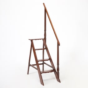 George III Style Mahogany Library Steps