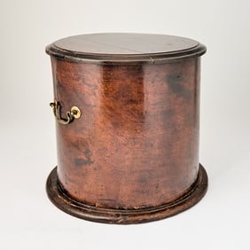 George III Provincial Carved Oak Circular Container