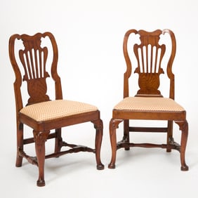 Pair of George I Style Oak Side Chairs