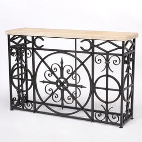 Black Wrought Iron Console Table