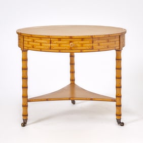 Faux Bamboo Painted Occasional Table