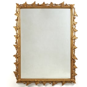 Giltwood Mirror with Leaf Border