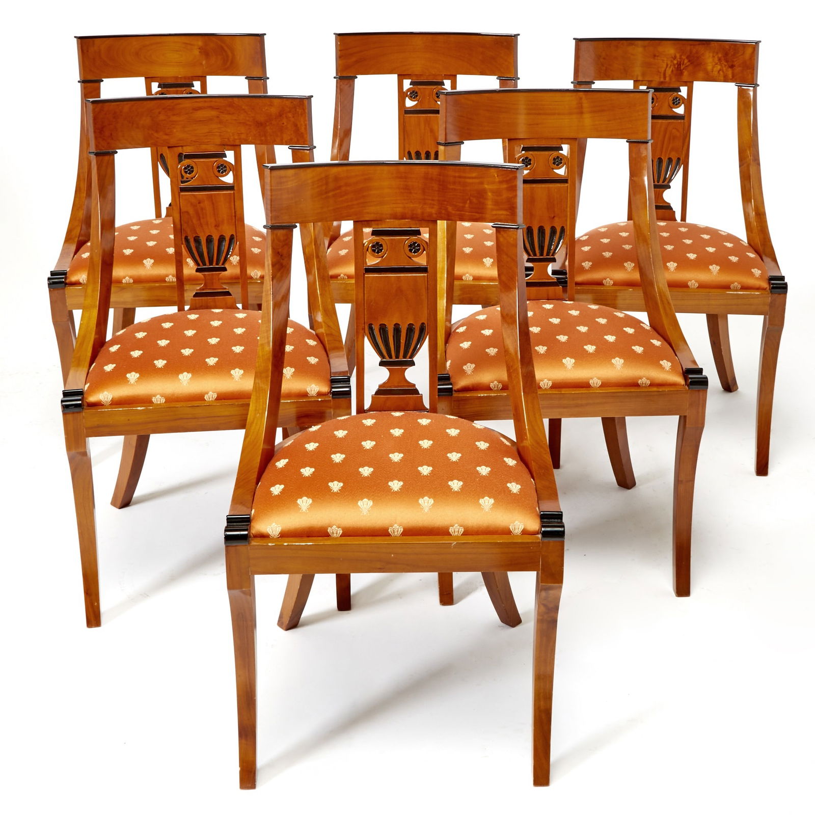 Six Biedermeier Part Ebonized Satinwood Dining Chairs (1 of 4)
