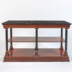 Empire Style Part Ebonized Console Table