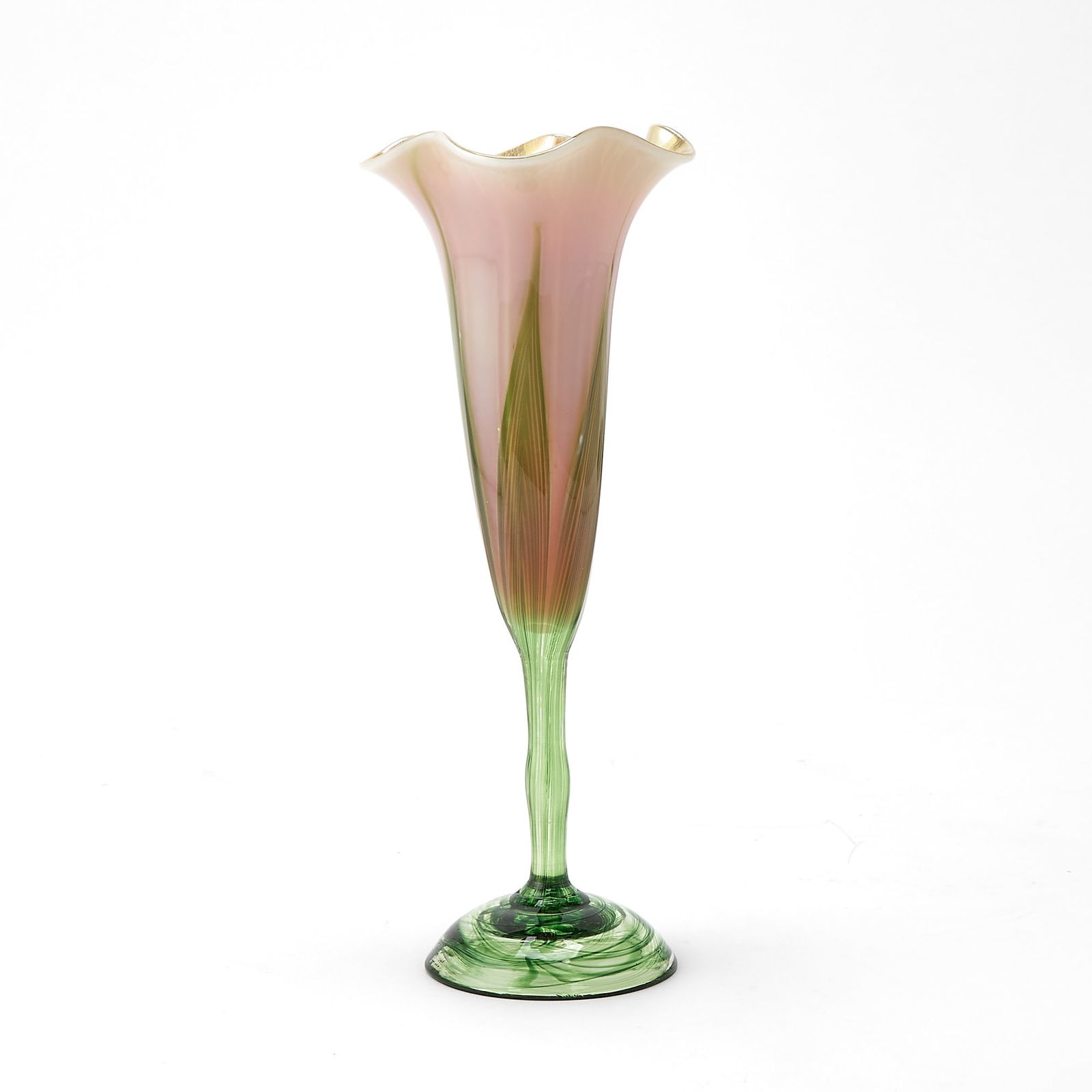 Lundberg Studios Blown Glass Flower-Form Footed Vase (1 of 6)