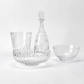 Group of Four William Yeoward Glass Table Articles