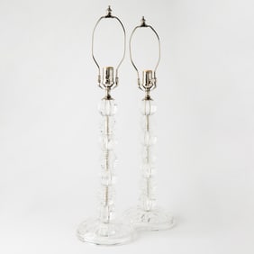 Pair of Modern Glass Table Lamps