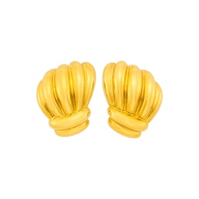 Pair of Gold Earclips, France