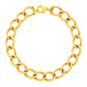 Gold Oval Link Necklace