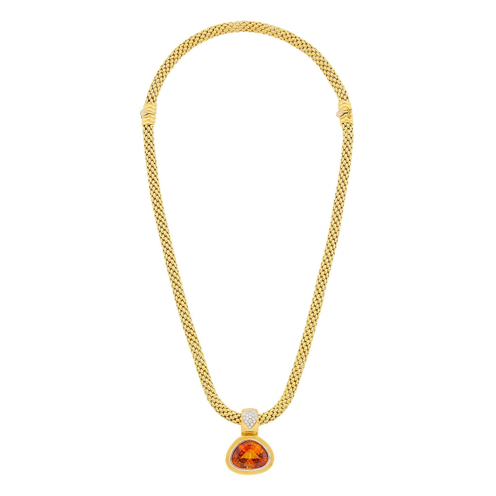 Fope Two-Color Gold Necklace/Bracelet Combination with Four Gold, Gem-Set and Diamond Enhancer (1 of 3)