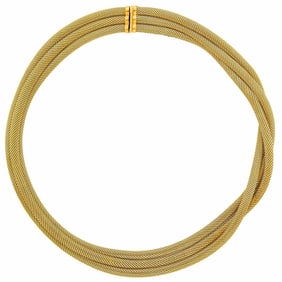 Triple Strand Gold Mesh Necklace