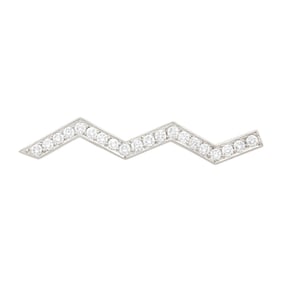 Tiffany & Co., Paloma Picasso Platinum and Diamond 'Zig Zag' Brooch