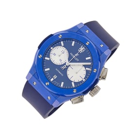 Hublot Gentleman's Blue Ceramic 'Classic Fusion-Limited Edtion' Chronograph 'Chelsea FC' Wristwatch,