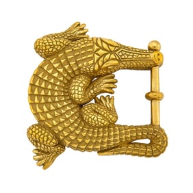 Barry Kieselstein-Cord Gold Alligator Belt Buckle