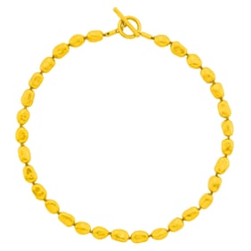 Yossi Harari High Karat Nugget Gold Bead 'Roxanne' Necklace with Toggle Clasp