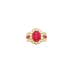 Gold, Ruby and Diamond Ring
