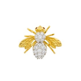 Herbert Rosenthal Gold, Platinum and Diamond Bee Brooch