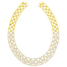 Two-Color Gold and Diamond Heart Necklace