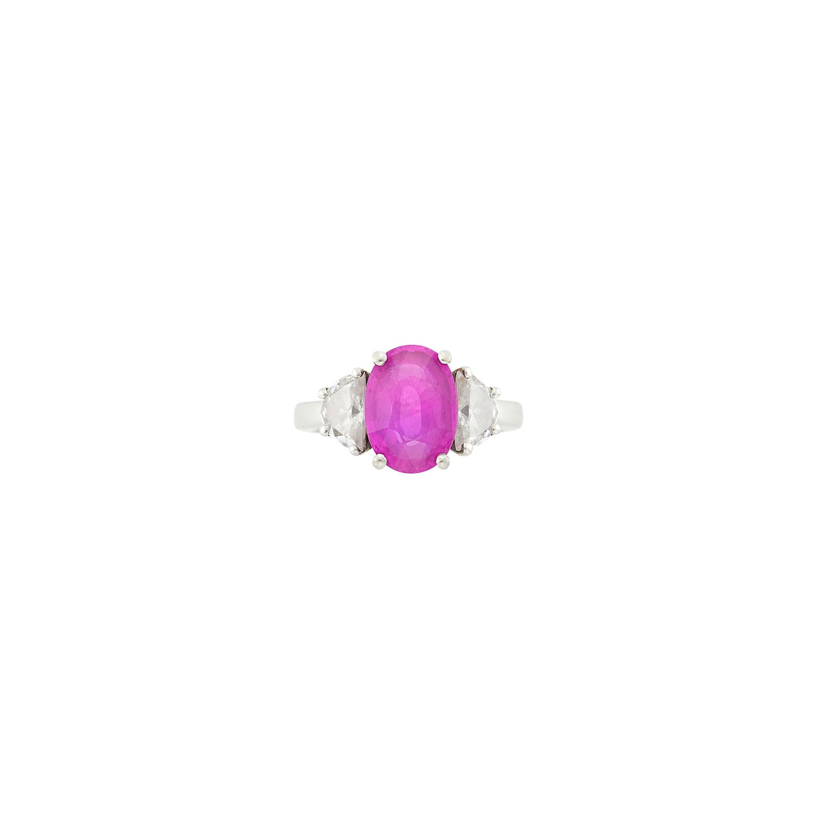 Platinum, Fancy Pink Sapphire and Diamond Ring (1 of 4)