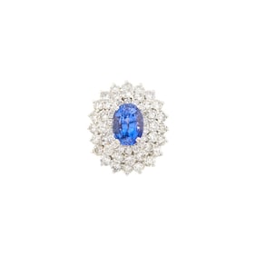 White Gold, Sapphire and Diamond Ring