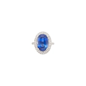 White Gold, Sapphire and Diamond Ring