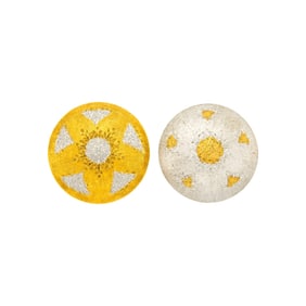 Mario Buccellati Pair of Two-Color Gold Button Earclips