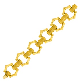 Gold Bamboo Link Bracelet