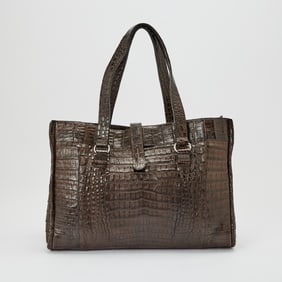 Nancy Gonzalez Brown Crocodile Bag