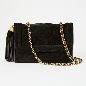 Chanel Black Suede Flap Bag