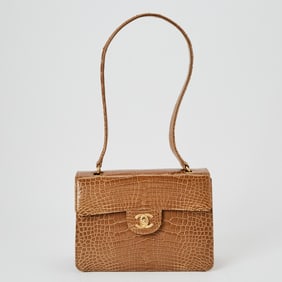 Chanel Tan Crocodile Flap Bag