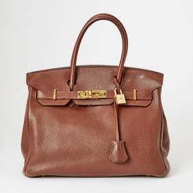 Hermès Brown Leather Birkin 30 Bag