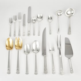 Tiffany & Co. Sterling Silver "San Lorenzo" Pattern Flatware Service