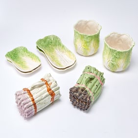 Group of Majolica Cabbage Wares C
