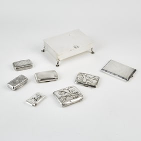Group of Silver Tobacco Articles