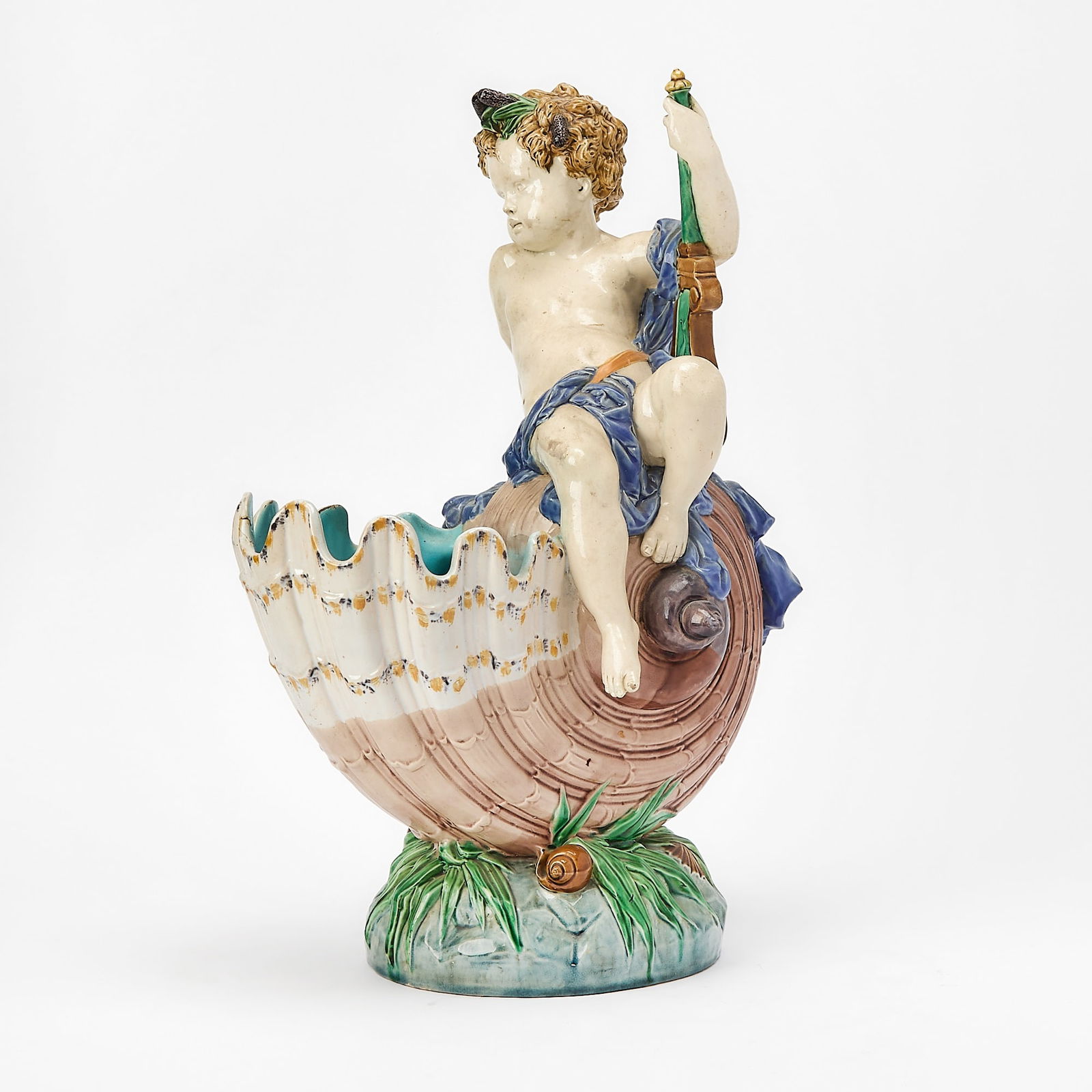 Mintons Majolica Figural and Shell-Form Jardiniere/Centerpiece (1 of 8)
