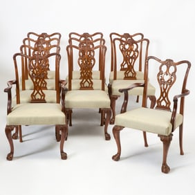 Set of Ten Chippendale Style Mahogany Dining Chairs