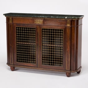 Regency Marble Top Rosewood Cabinet