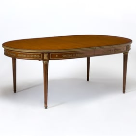 Louis XVI Style Gilt-Bronze Mounted Mahogany Extension Dining Table