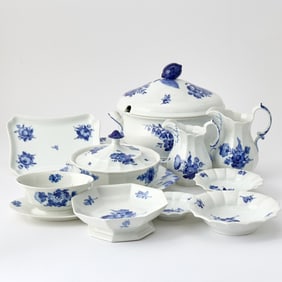 Assembled Royal Copenhagen Porcelain Dinner Service