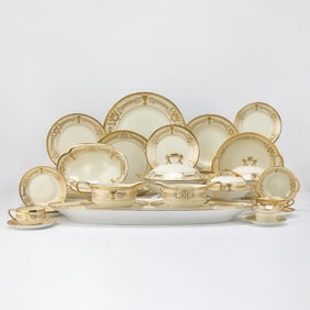 Ambrosius Lamm Dresden Gold Laced Porcelain Dinner Service