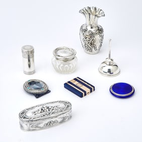 Group of Silver Dressing Articles