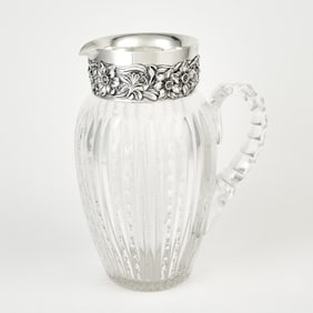 George W. Shiebler & Co. Sterling Silver and Cut Glass Claret Jug