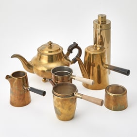 Group of Moroccan Brass and Brass-Plated Barware