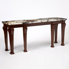 George III Style Marble Top Mahogany Serving Table